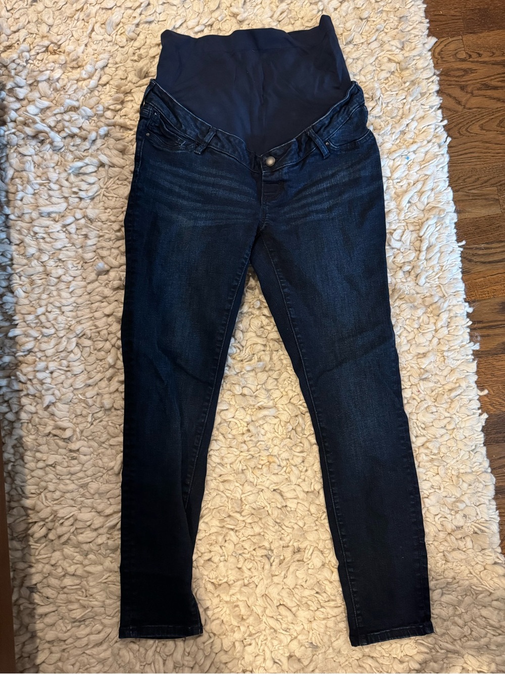 Seraphine Dark Blue Maternity Skinny Jeans with Stretch Panel